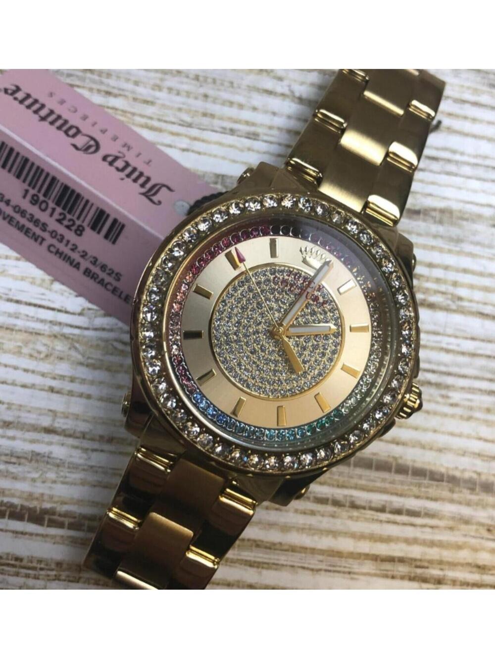 V-63 Juicy Couture Pedigree Ladies 1901228  Quartz Gold Watch (needs Battery)